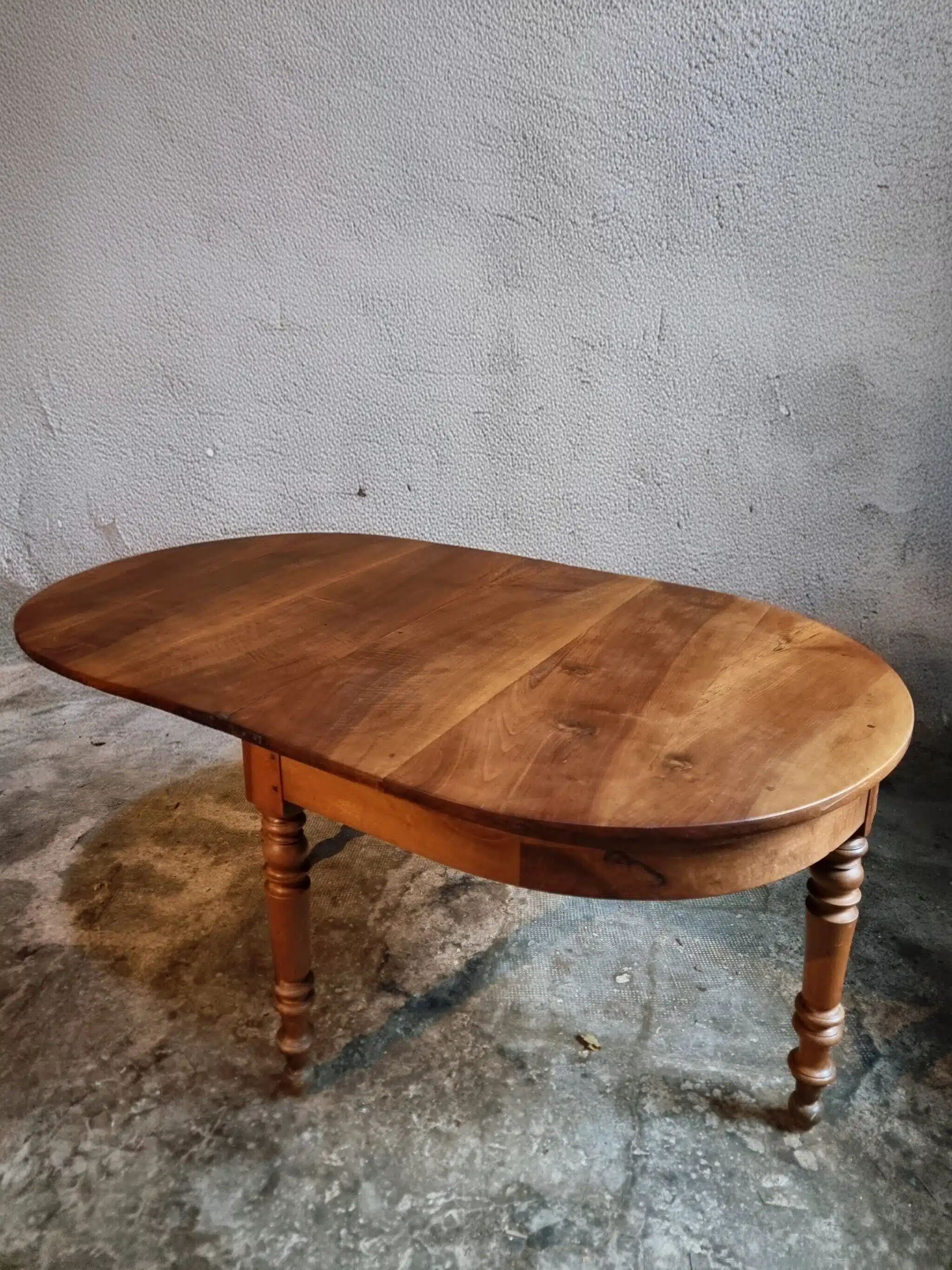 Antique folding demi-lune table, dining table, console.