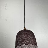 Beehive webbing rattan wicker pendant hanging lamp, 1930s