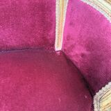 Fauteuil bois doré et velours rouge Louis XVI