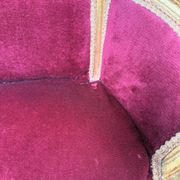 Louis XVI gilt wood and red velvet armchair
