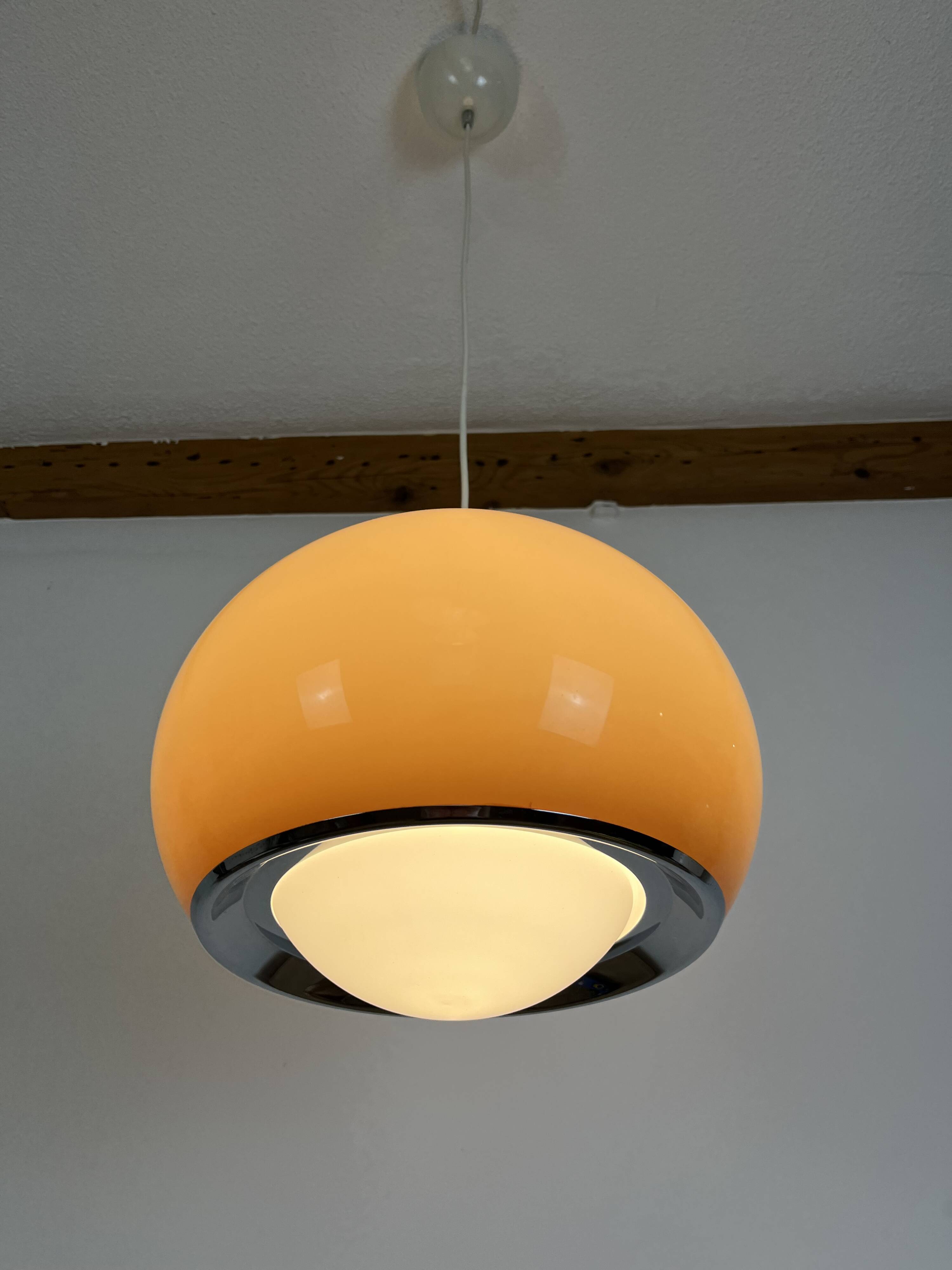 Guzzini pendant light model Jolly by Luigi Massoni, space age 70's style