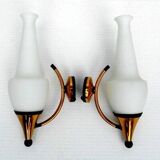Brass sconces 1950s, set of 2.
