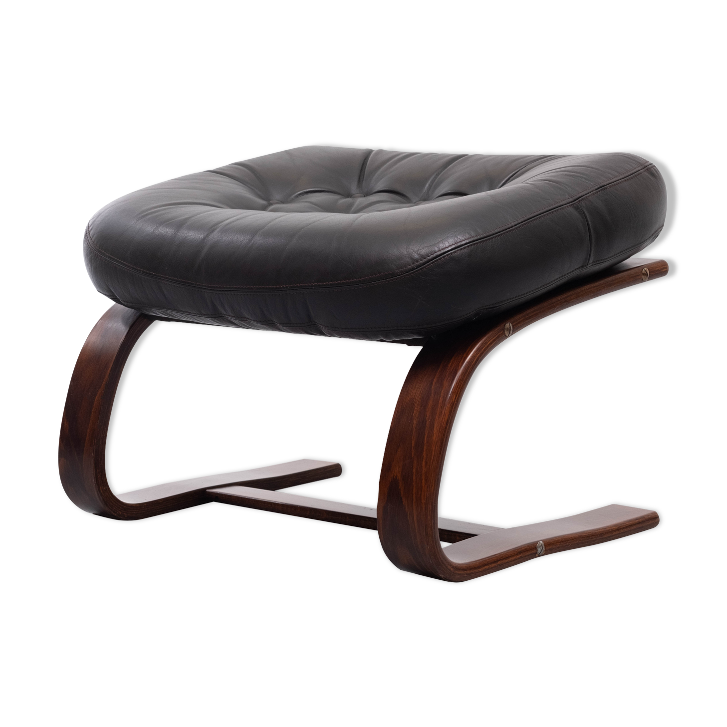 Kengu Leather Ottoman Rykken Norway 1960s