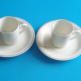 2 espresso coffee cups, 2 matching saucers - Bavaria Porcelain - 5.5 x 0.6cm approx.