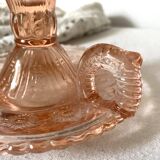 Pink glass thumbtack candle holder