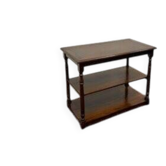 Table d'appoint anglaise classique avec dessus en cuir marron