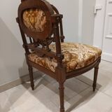 Louis XVI style corner armchair with openwork back