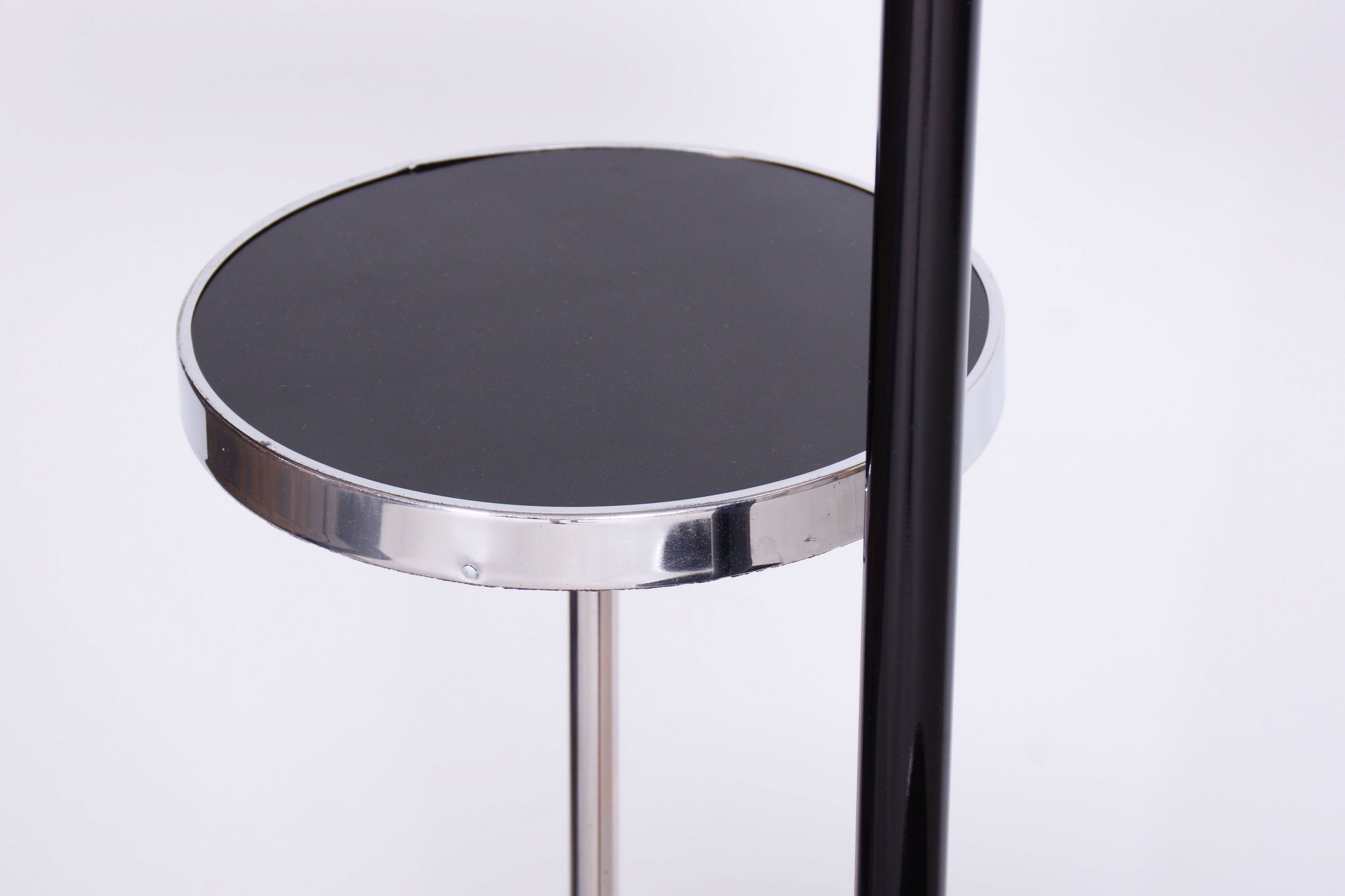 Restored Bauhaus Floor Lamp, J. Halabala, UP Zavody, Chrome, Czechia, 1930s