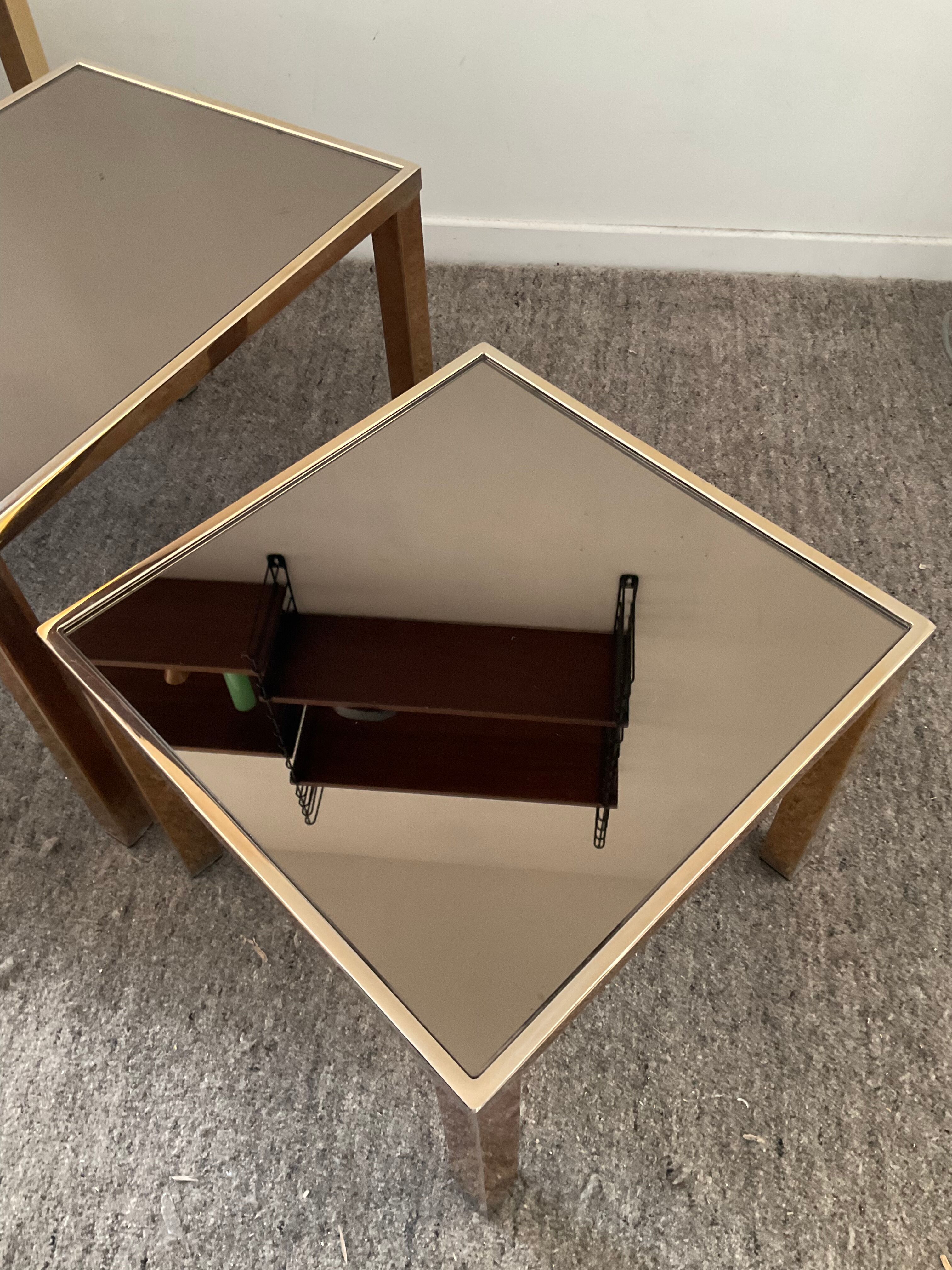 Series of 3 Belgo Chrom trundle tables from the 70s