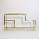 Vintage shelves in brass and smoked glass.