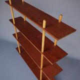 Dutch teak & birch shelving unit