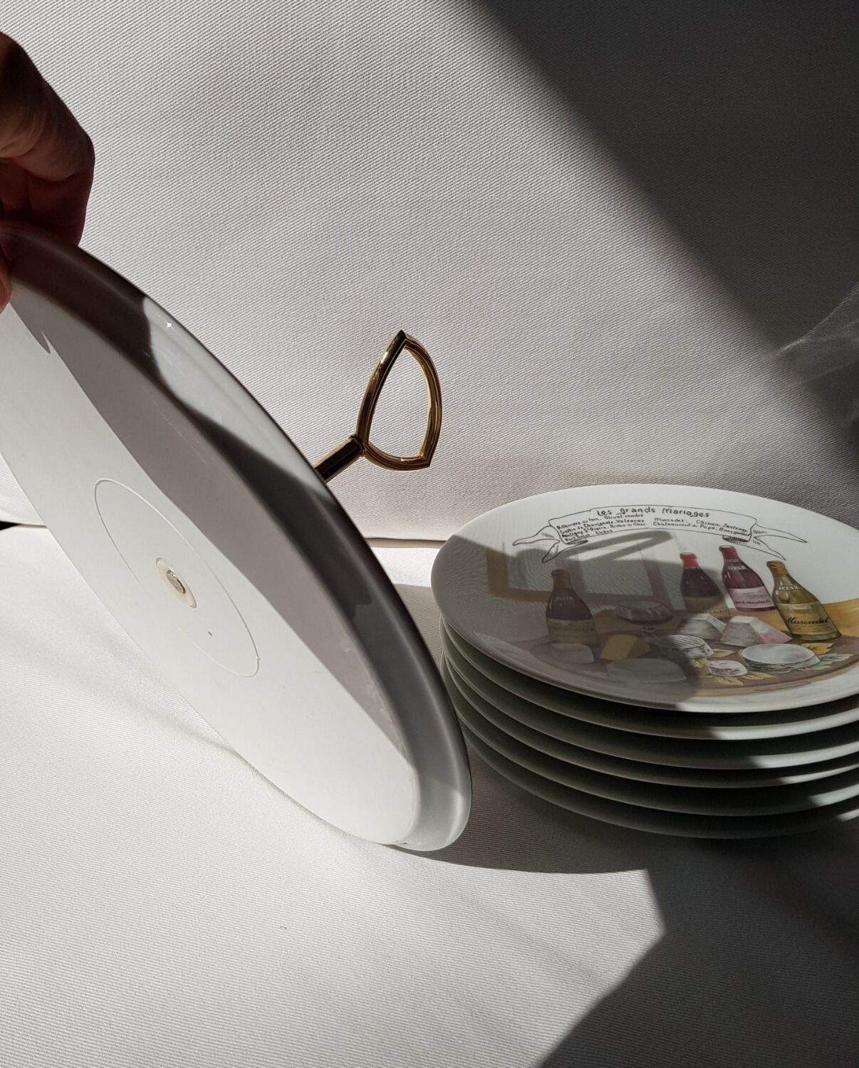 Plateau de fromages en porcelaine avec 6 assiettes assorties