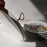 Plateau de fromages en porcelaine avec 6 assiettes assorties