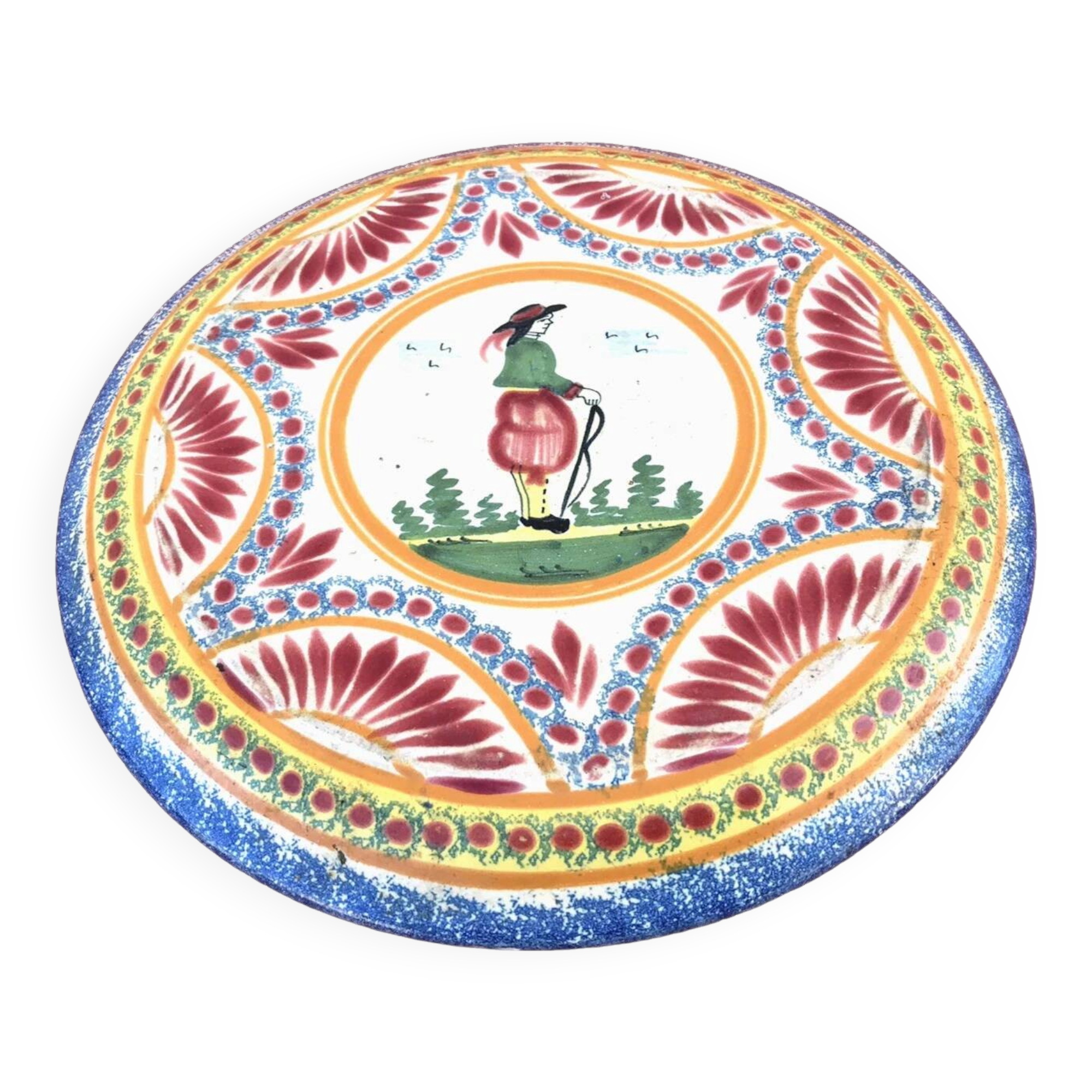 Ancien dessous de plat  Faïence Henriot Quimper