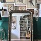 Antique mirror Napoleon III 19th century black and gold original glass signed Al