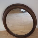 Vintage oval mirror with wooden frame