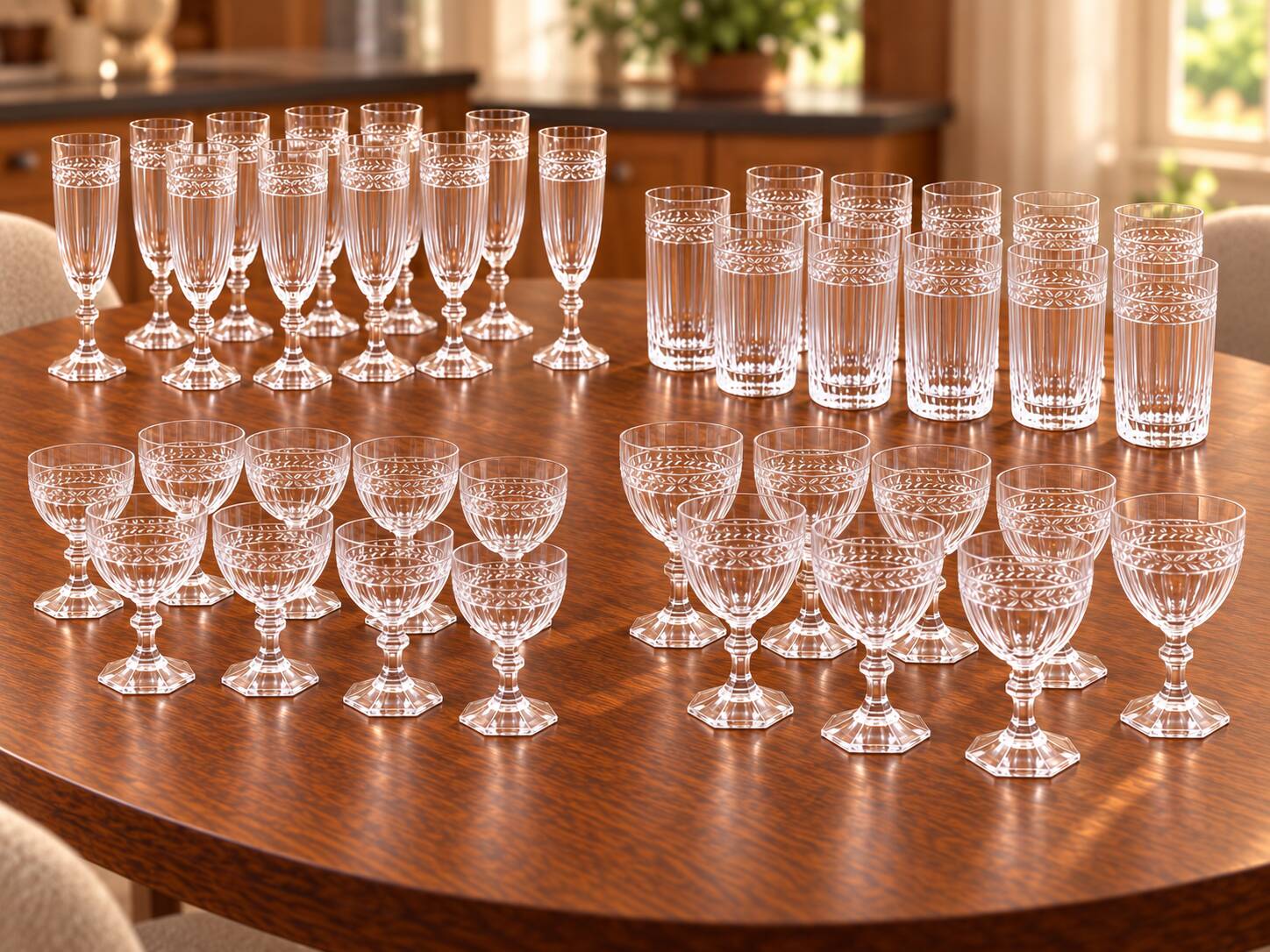 Service of 46 Villeroy & Boch Miss Desiree glasses – 4 sets