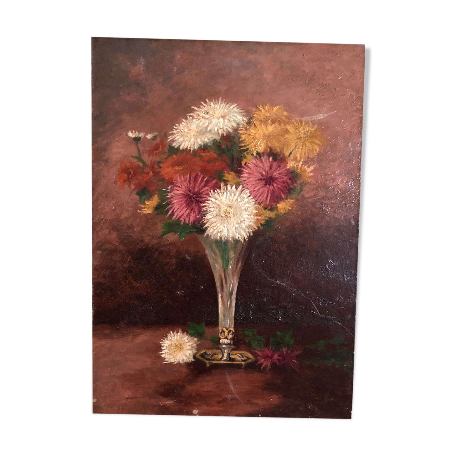 Table oil on canvas flowers
