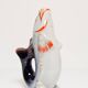 Set of 7 blue glass fish, mid-20th century.