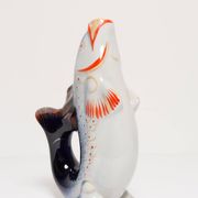 Set of 7 blue glass fish, mid-20th century.