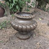 Medici vase with gadroons in cast iron by alfred corneau in charleville, 19th century
