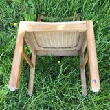 Chaise bois et corde vintage années 60