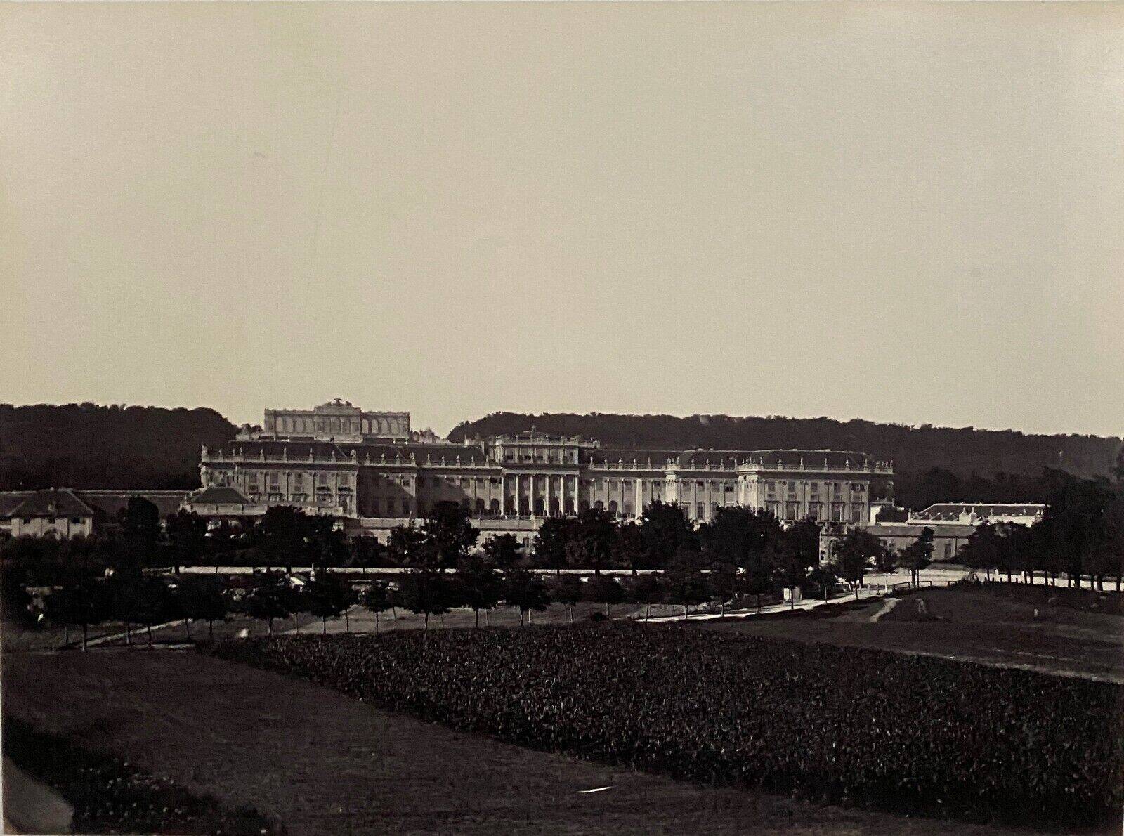 Photo Schoenbrunn Palace 19th century albumen laminated cardboard