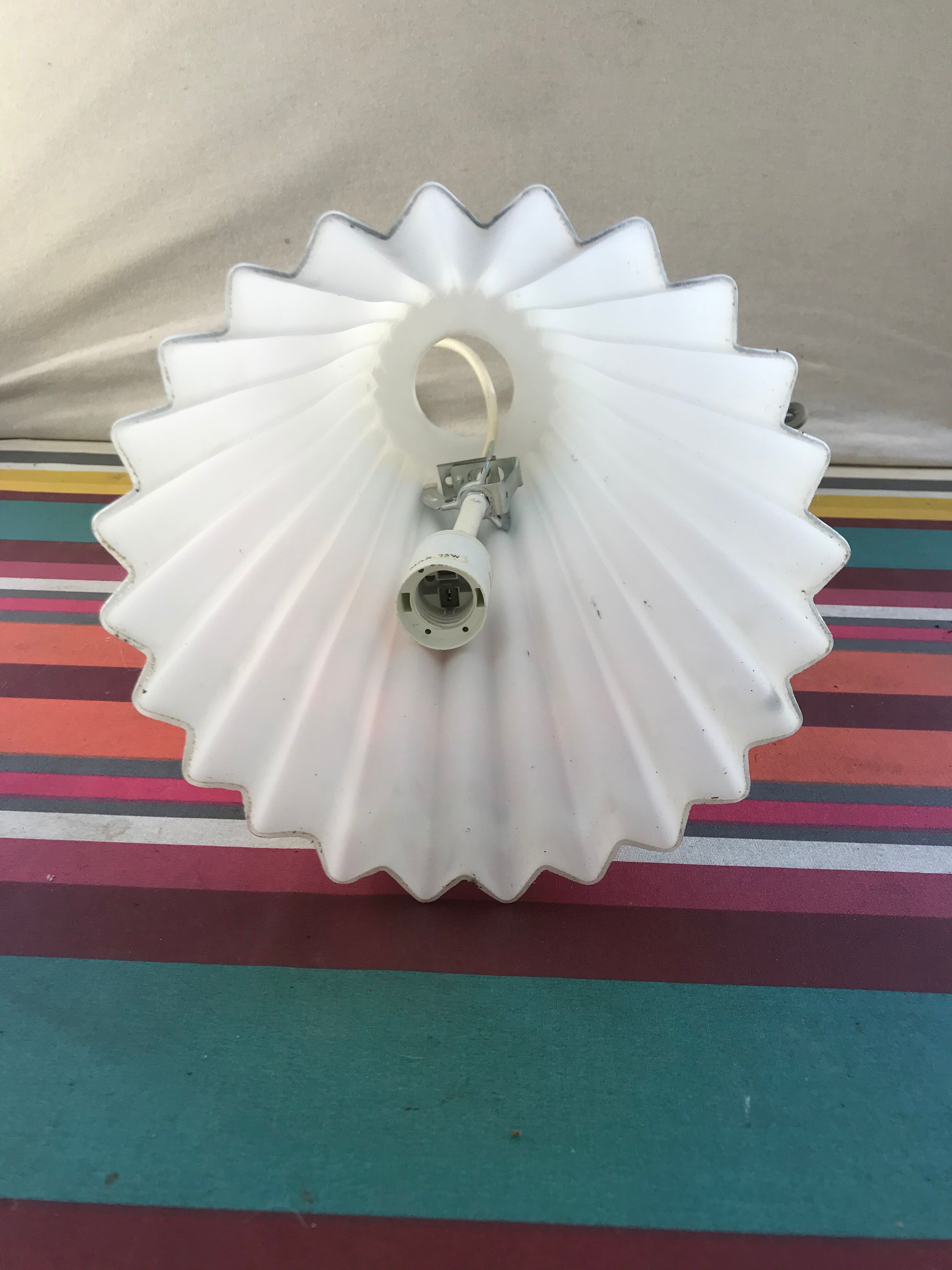 Former scandinavian design hanging opaline white draped made vintage hand