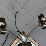 Art Deco 2-arm wall sconce with mirror and brass