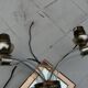 Art Deco 2-arm wall sconce with mirror and brass