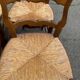 6 Louis XV chairs in solid oak, strawed and carved, 1950.