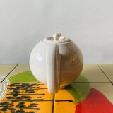 Old insulating teapot in ceramic and chrome metal - Dovo Tiel