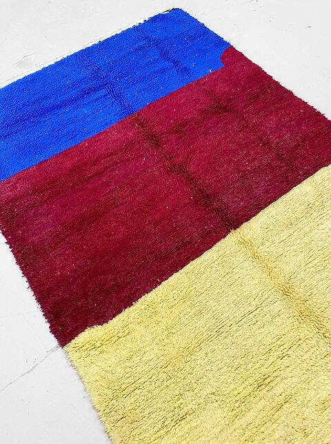 Burgundy, blue, young rug Handmade wool size 250cmx150cm