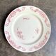 Plat rond Creil & Montereau en terre de fer rose, service "Centaurée"