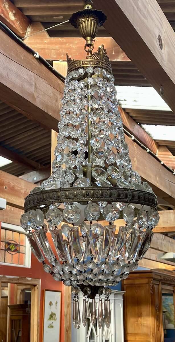 Balloon chandelier with pendants, early 20th century