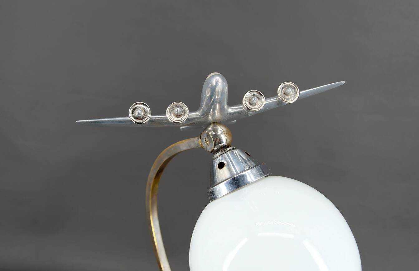 Art Deco / Streamline Moderne "Airplane" propeller lamp, circa 1930-1940