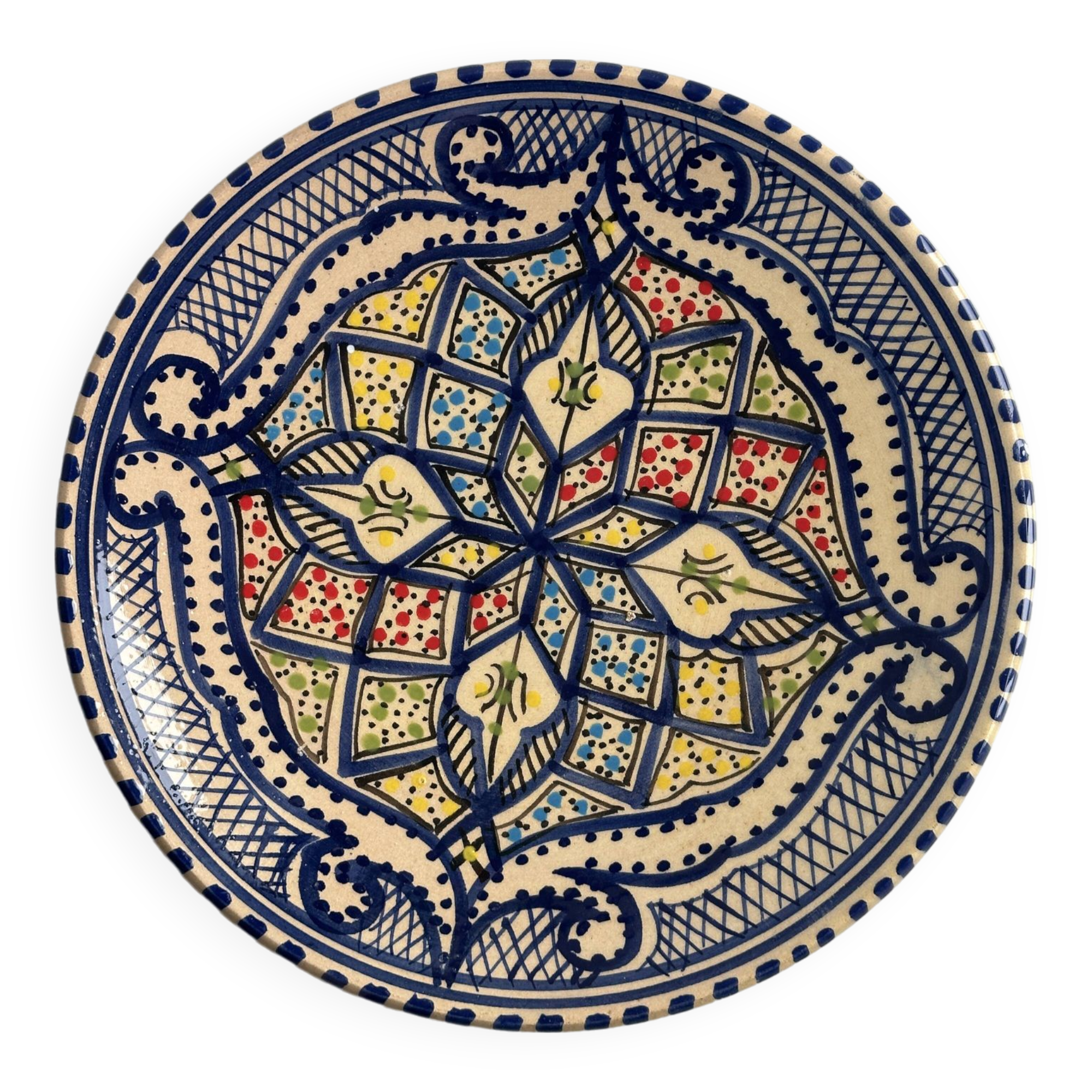 Decorative ceramic plate from Nabeul, Tunisia.