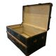XL vintage green metal industrial trunk / travel trunk