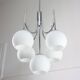 Vintage Italian Chrome and Opaline Chandelier, 1970s