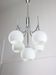 Vintage Italian Chrome and Opaline Chandelier, 1970s