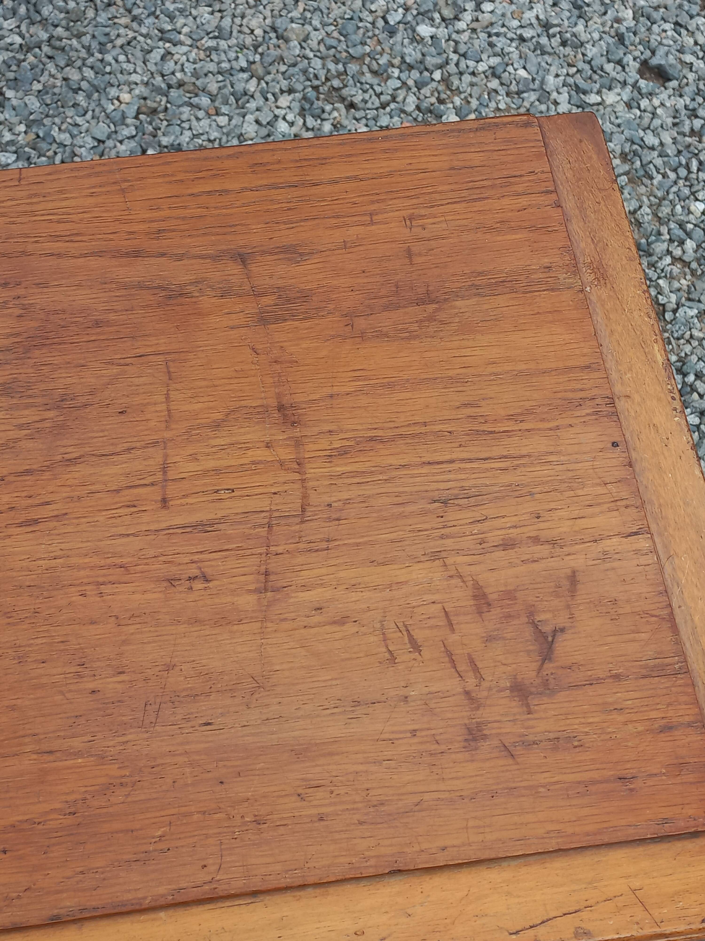 Vintage 1950s oak chest with compass feet