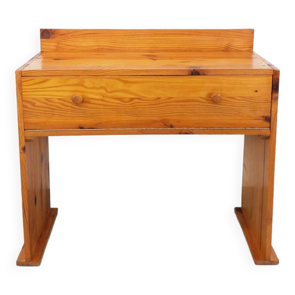 Bureau vintage en pin avec pieds luge des années 70 80 — Beyit