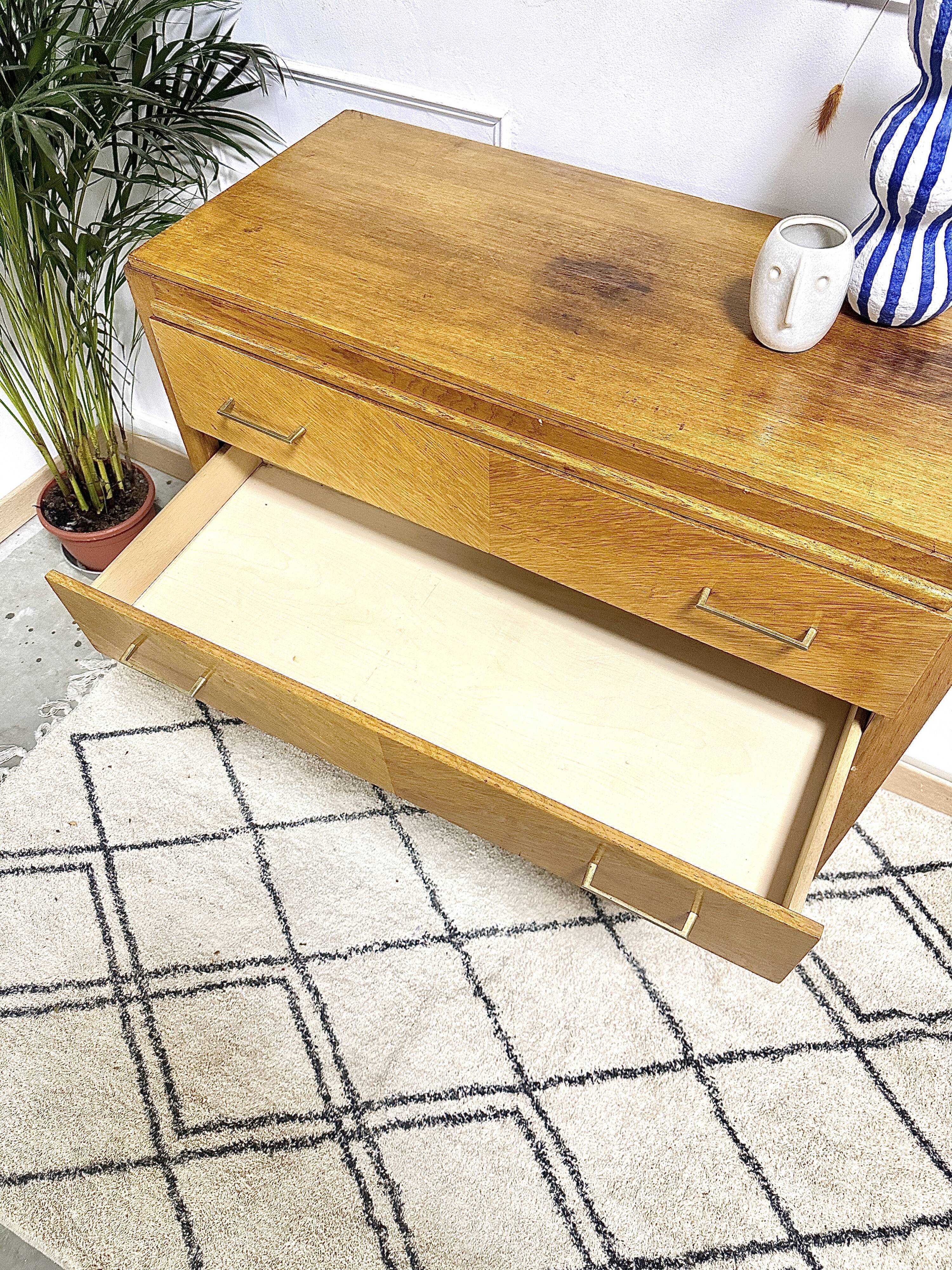 Vintage chest of drawers compass feet