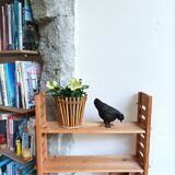 Vintage brutalist solid wood shelf