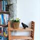 Vintage brutalist solid wood shelf