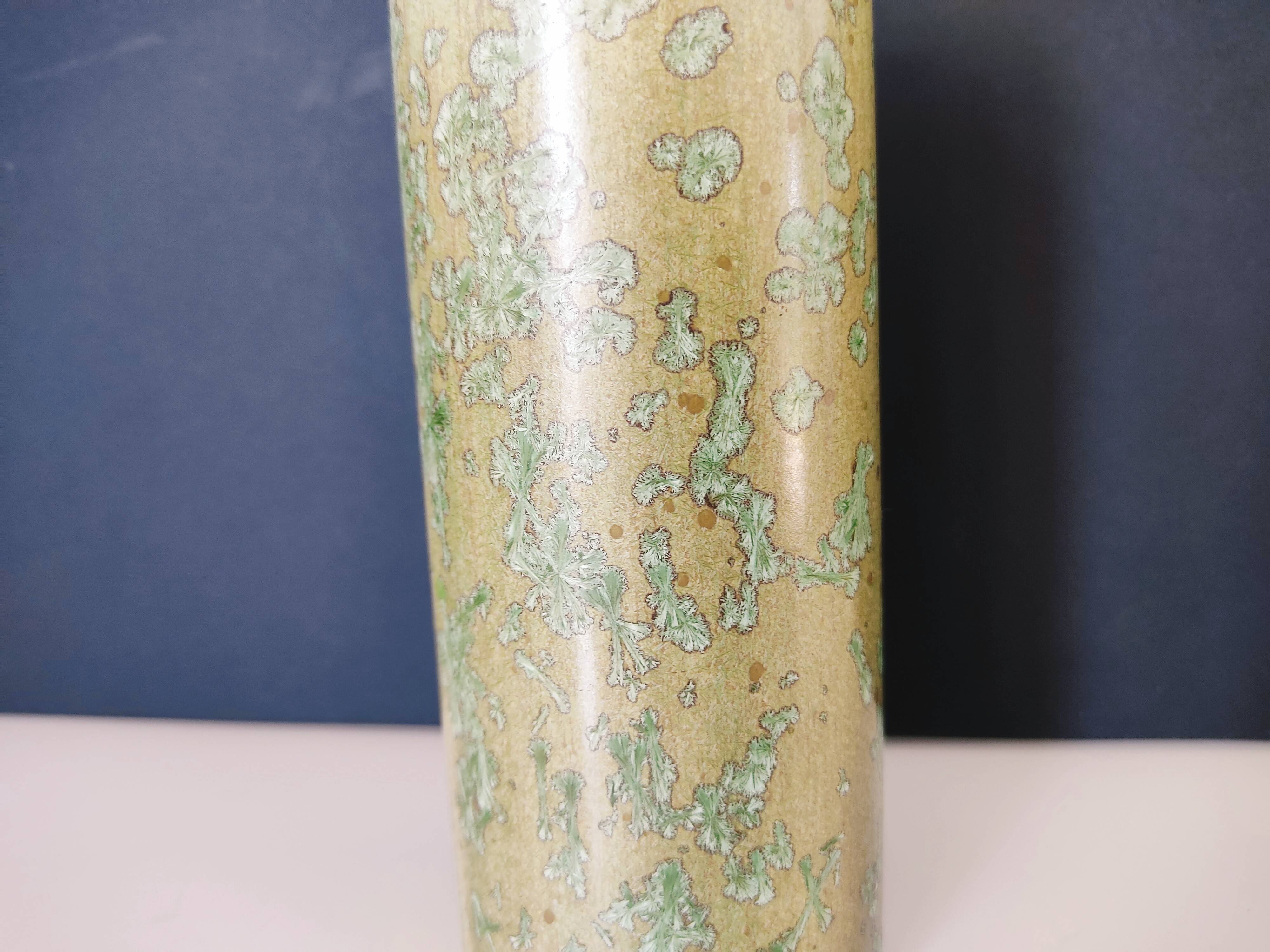 Pale green ceramic roller vase