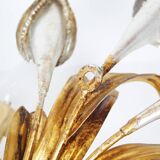 Single large 1960s Italian gilt 'Callas' leaf sconce by Hans Kögl