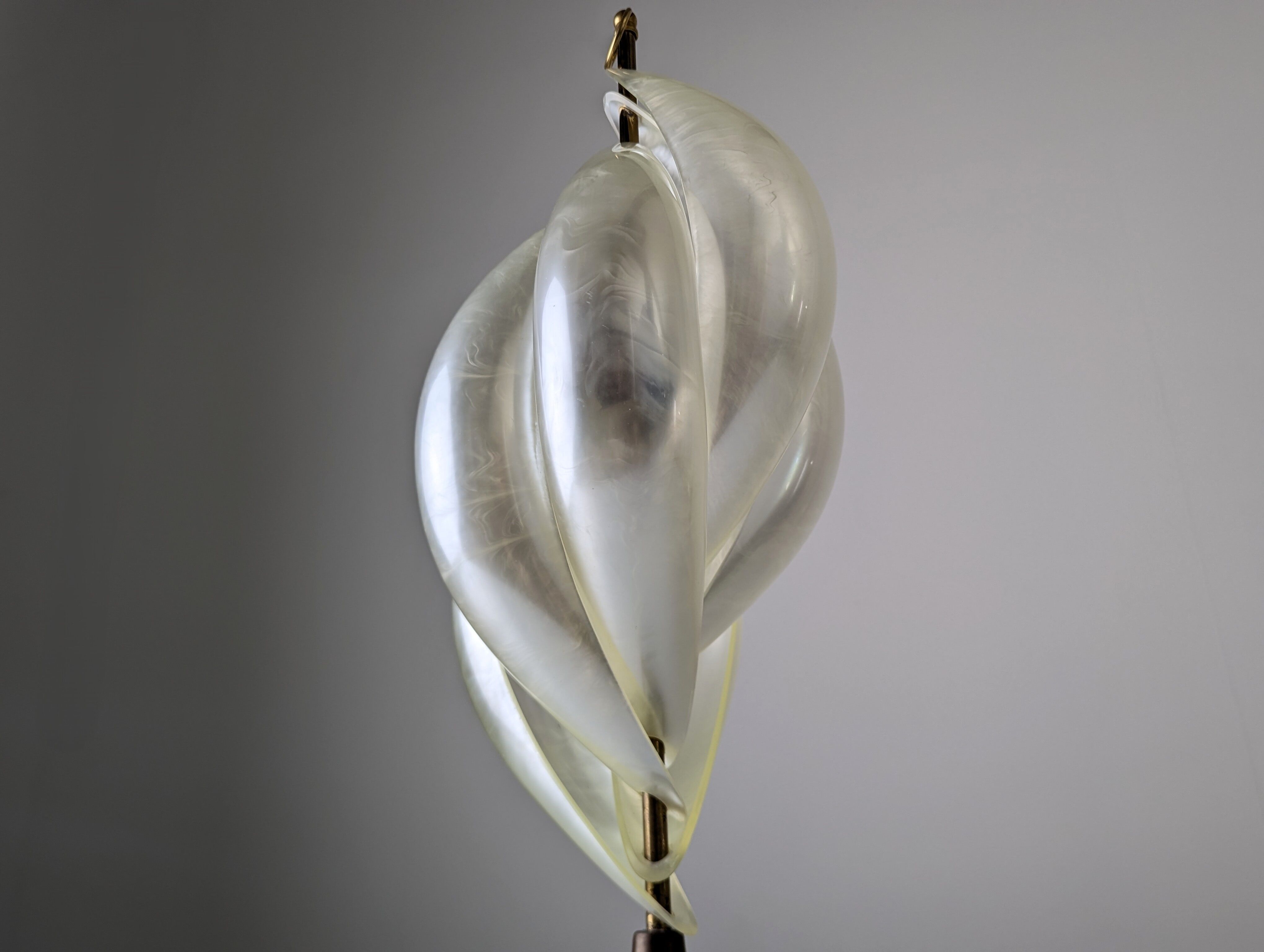 Maison Rougier table lamp in opalescent lucite 1970s