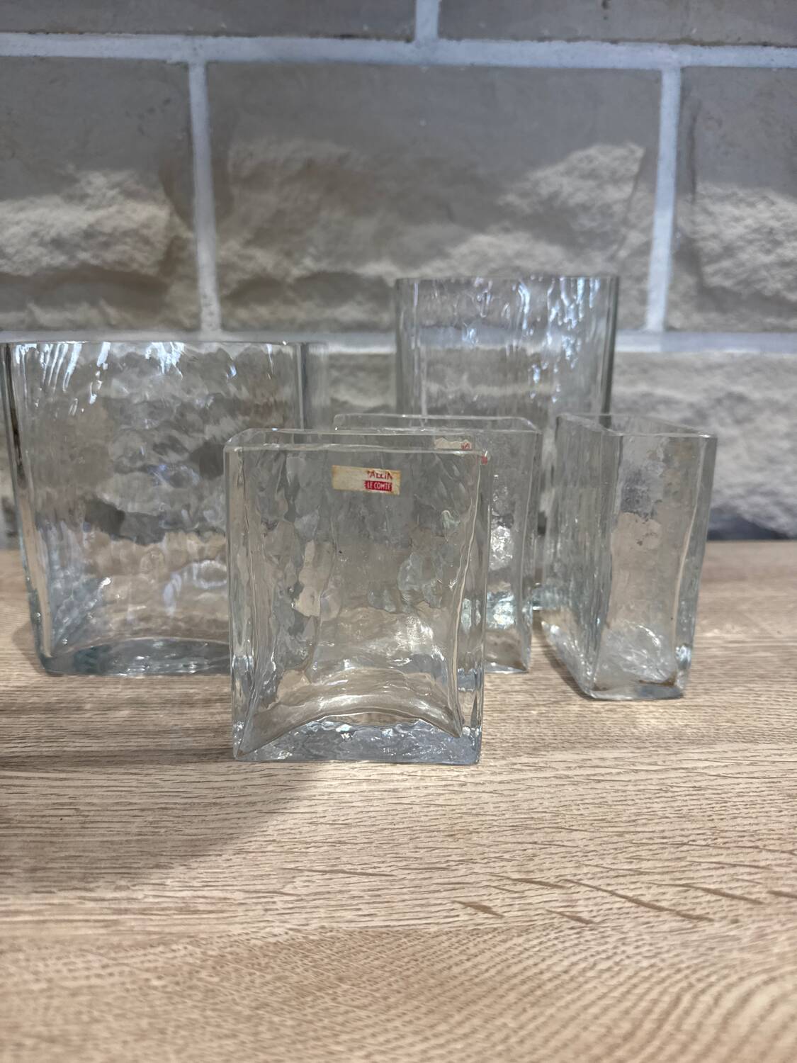 Set de 5 vases vintage en cristal – Cristal Tallin