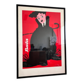 Grand poster original de Charlie Chaplin par Claudio Oliveira - Baťa, 1992
